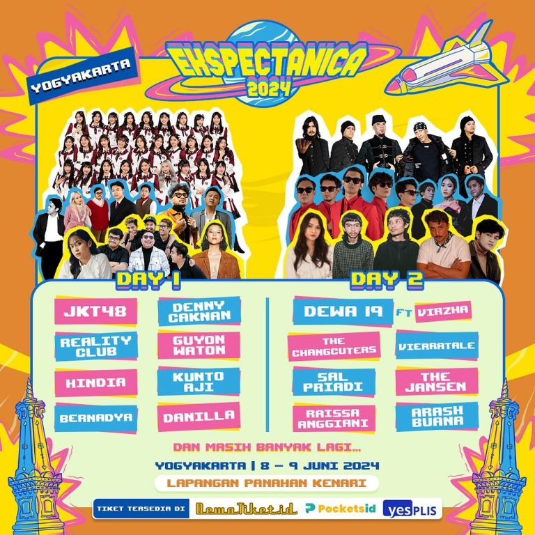 Konser dua hari bertajuk espektanika bakal digelar di Lapangan Panahan Kenari Jogja pada 8 dan 9 Juni 2024.