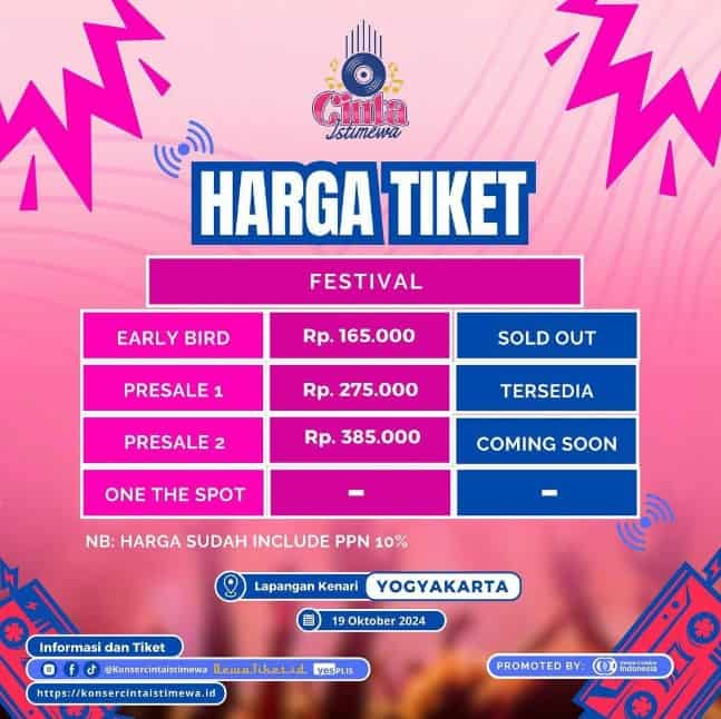 Harga Tiket Konser Cinta Istimewa