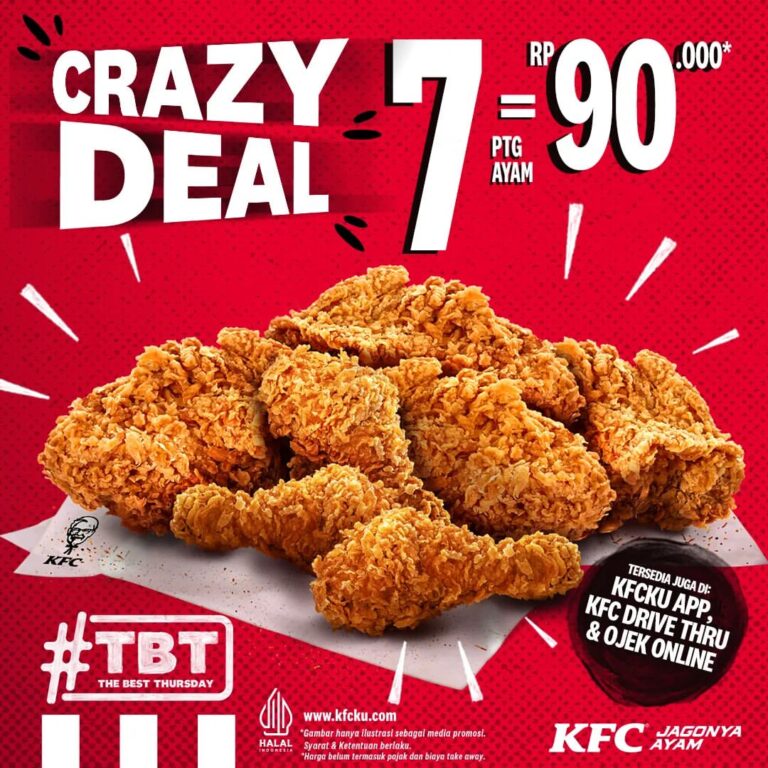 Promo KFC Jogja September 2024: Tujuh Potong Ayam Seharga Rp 90 Ribu Atau Rp 40 Ribu Dapat 2 Nasi Ayam Plus Soft Drink