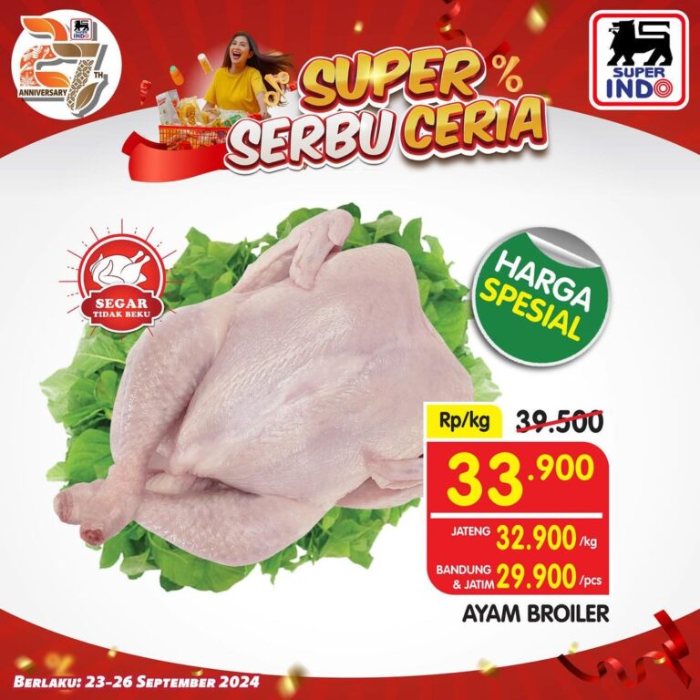 Promo Superindo Jogja 23-26 September 2024 Terbaru: Daging Segar, Buah Hingga Popok Bayi Ada Potongan Harga Menarik