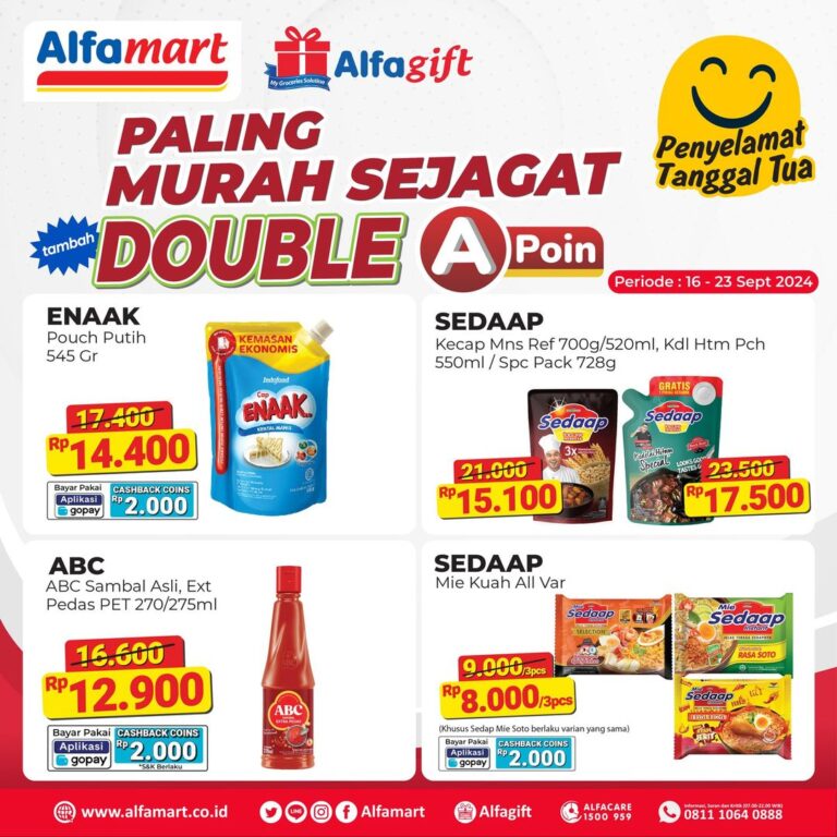 Promo Alfamart Jogja September 2024 Terbaru, Cashback Sampai 25 Persen untuk Popok Bayi Hingga Kecap Manis
