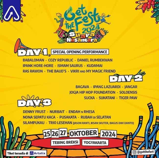 Jadwal GET THE FEST 2024 ‘Suara Nusantara’