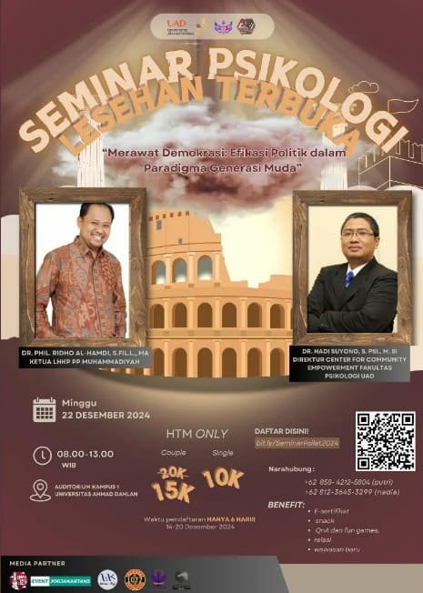 Seminar Merawat Demokrasi Efikasi Politik dalam Paradigma Generasi Muda